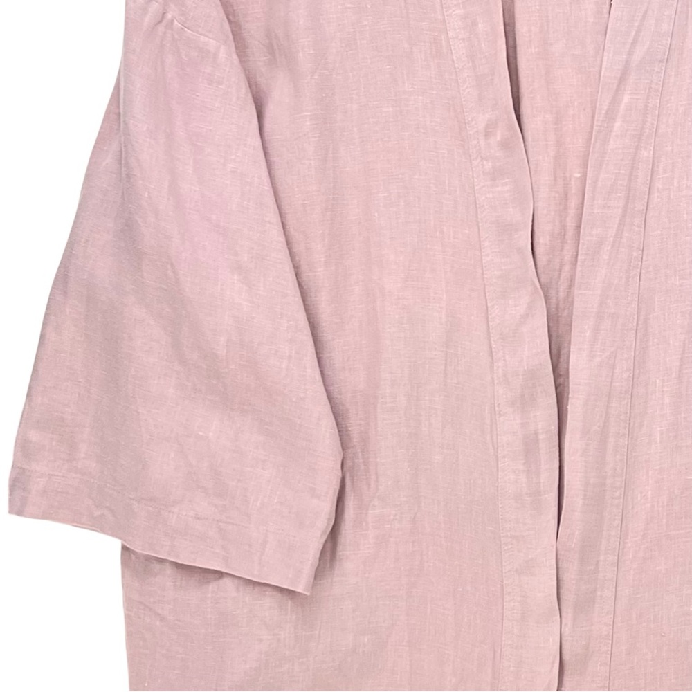 Deiji Studios The 01 Loungewear Kimono Top - Lilac Purple Belted Linen Top - Picture 4 of 10